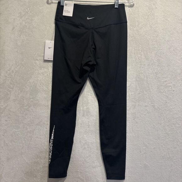 Nike One Swoosh Dri-Fit 7/8 Mid Rise Leggings Women's Medium Activewear Black - Picture 5 of 13